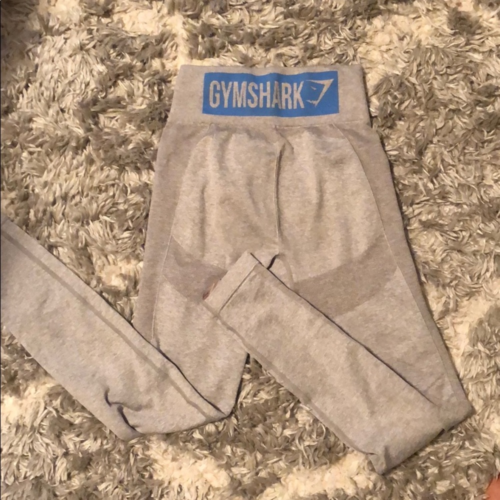 Gymshark leggings gray w/ blue logo
